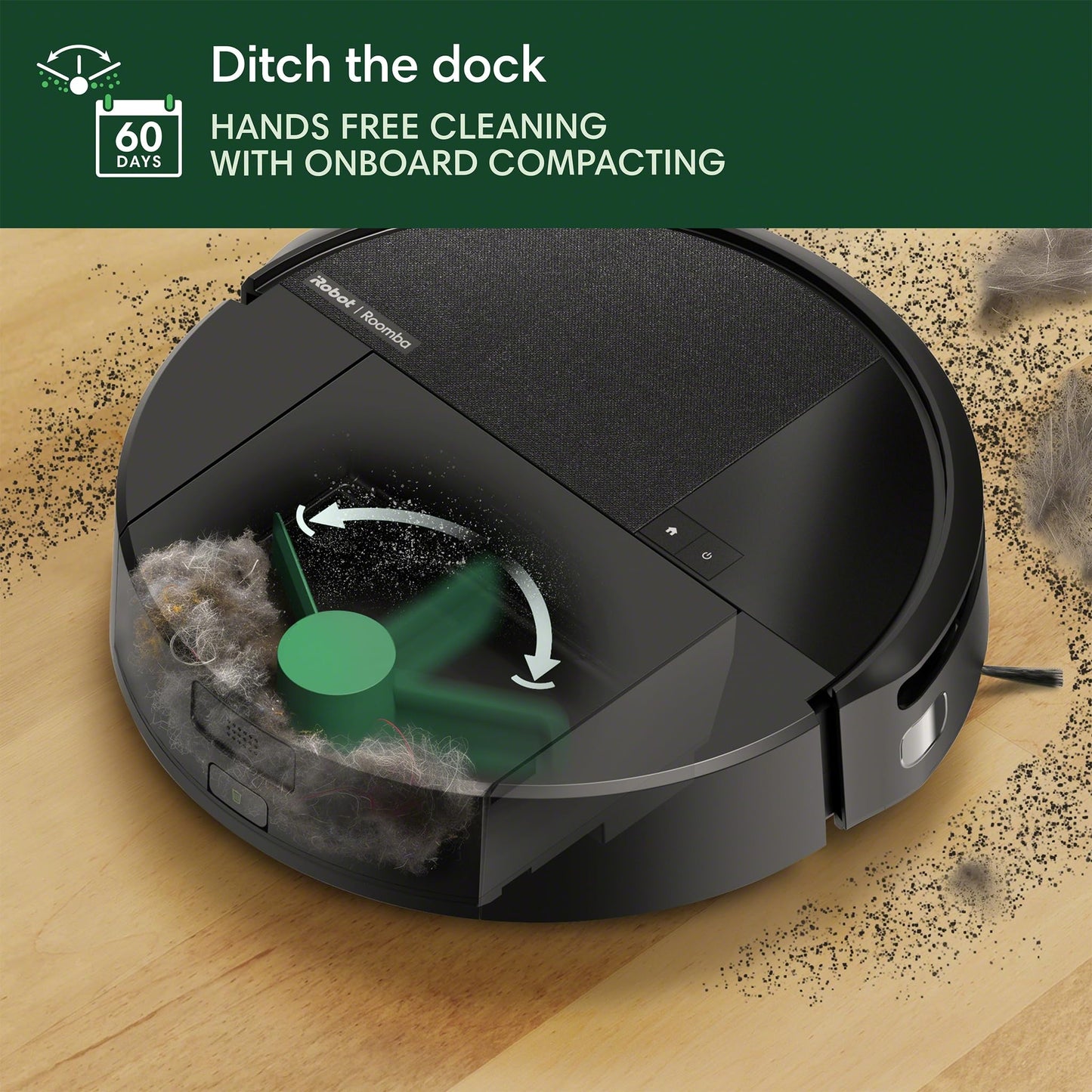 iRobot Roomba 205 DustCompactor Vac Robot Vacuum - Compacts Dirt Inside, No Emptying for 60 Days, Space Saving, No Dock Needed, Bagless, Intense Power-Lifting Suction, LiDAR Navigation, Multi-Surface