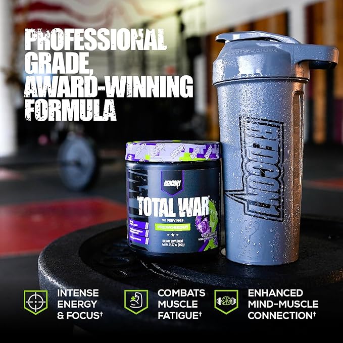REDCON1 Total War Pre Workout, Rainbow Candy - Beta Alanine + Citrulline Malate Keto Friendly Preworkout for Men & Women with 320mg of Caffeine - Fast Acting (30 Servings)
