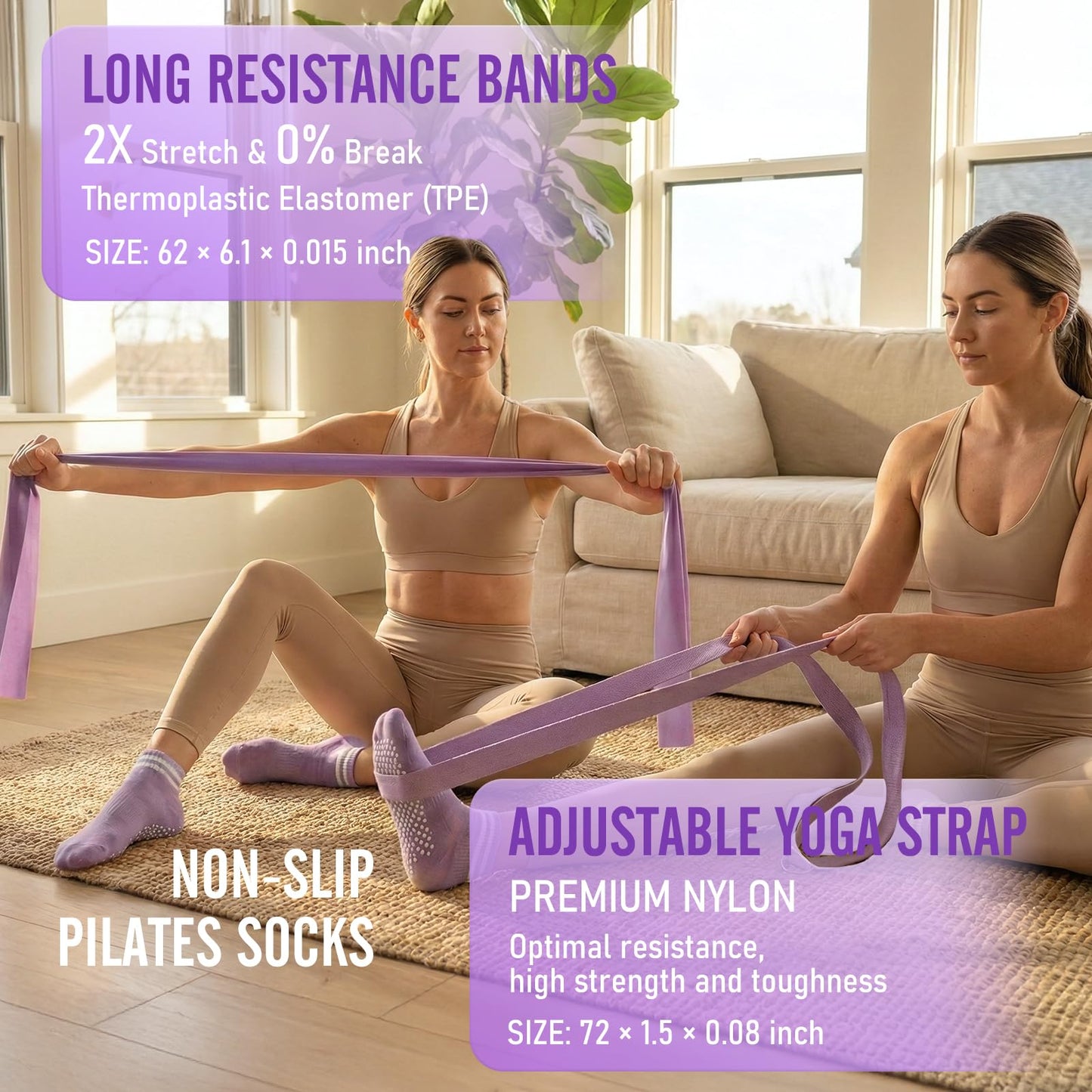 Pilates Ring Kit for Women, Pilates Equipment – 14.5" Home Magic Circle Workout with Pilates Ball, Resistance Bands, Better me Pilates Essentials Starter Set for Beginners Toning Shape Full Body