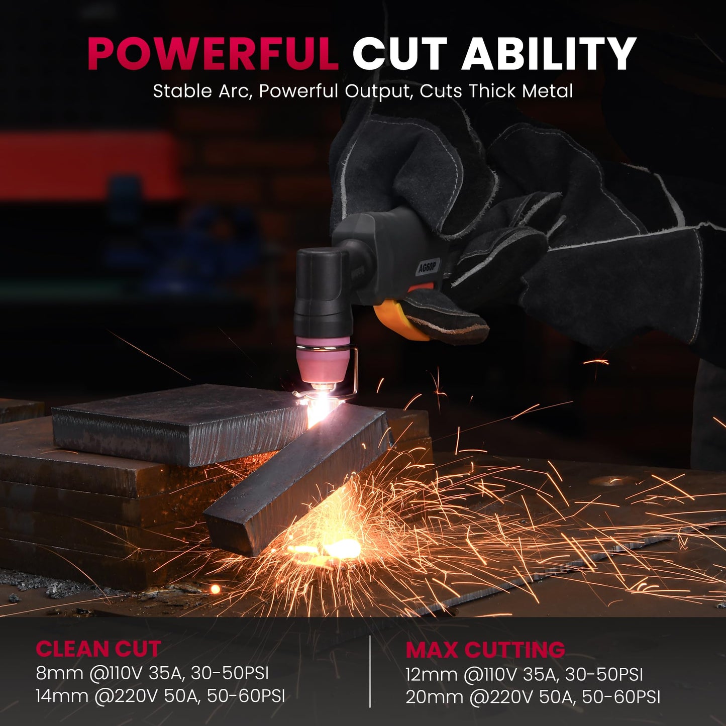 bestarc Pilot Arc Plasma Cutter, [Large LED Display][Air Sensor] 50A Plasma Cutter Machine 110/220V Dual Voltage, 1/2 Inch Clean Cut 4/5 Inch Max Cut, Post Flow Mesh, 2T/4T for Beginners DIY