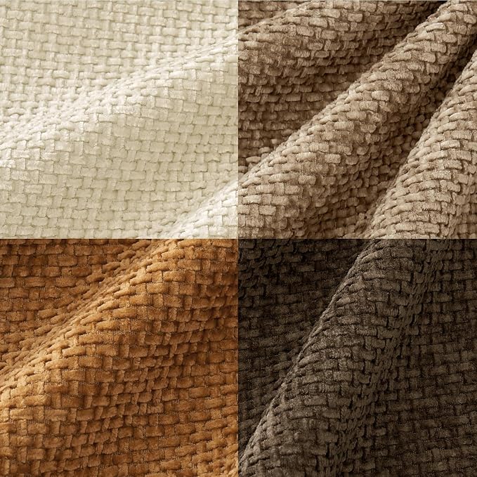 MIULEE Pack of 4 Brown Couch Throw Pillow Covers 22x22 Inch Soft Decorative Chenille Pillows Farmhouse Accent Cushions for Boho Home Decor Spring Sofa Bedroom Living Room