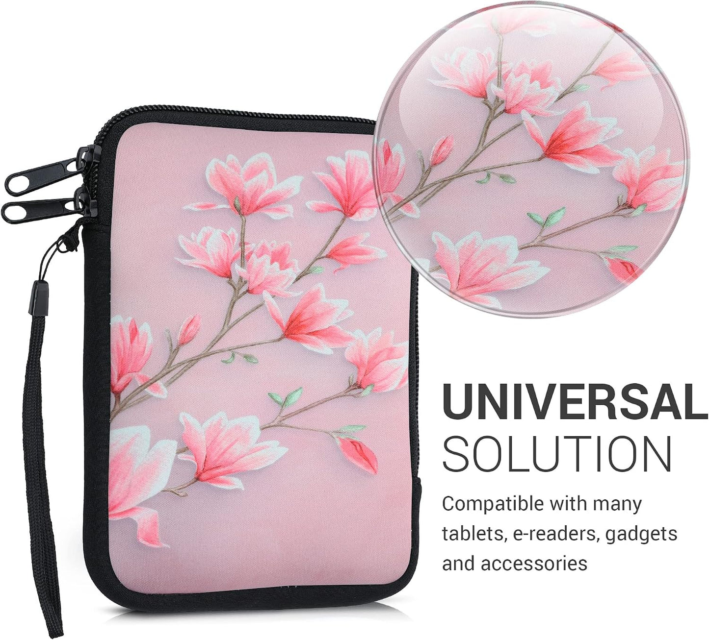 kwmobile 6" Neoprene e-Reader Pouch Size eReader - Universal eBook Sleeve Case with Zipper, Wrist Strap