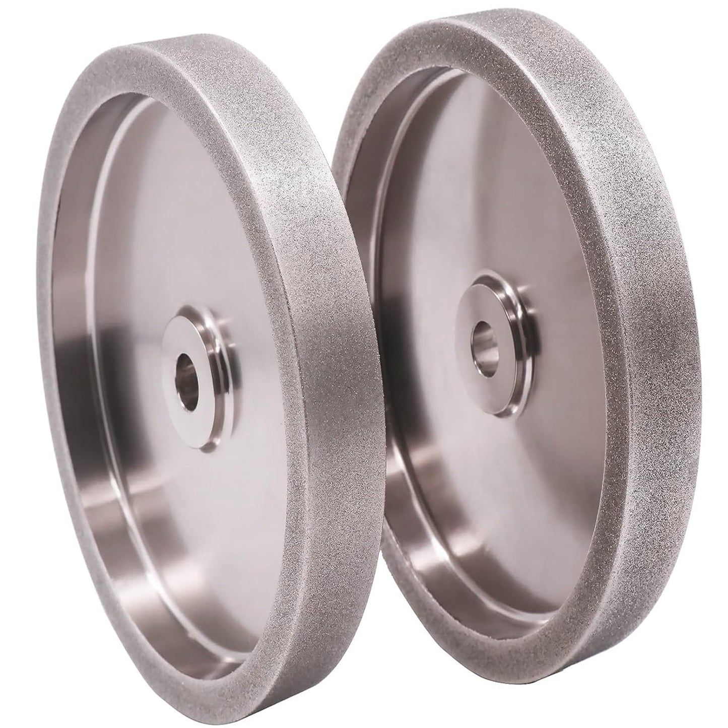 MORESUPERHARD 8 inch CBN Grinding Wheel Set 180 & 80 Grit，1" Wide，5/8" Arbor， Aluminum Body，for Sharpening High Speed Steel Tools Woodturning Tools，for All Kinds of 8 inch Bench Grinders