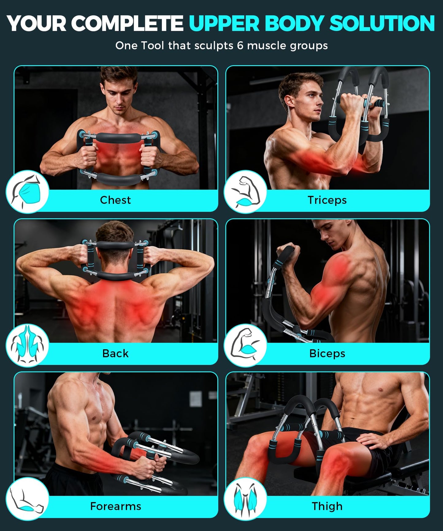 BAGAIL Twister Arm Trainer, 9-Level Resistance (30-140 lbs) for Chest & Arm Workout, Home Gym Strength Training Equipment with Ergonomic Grips & Carry Bag for Men and Women