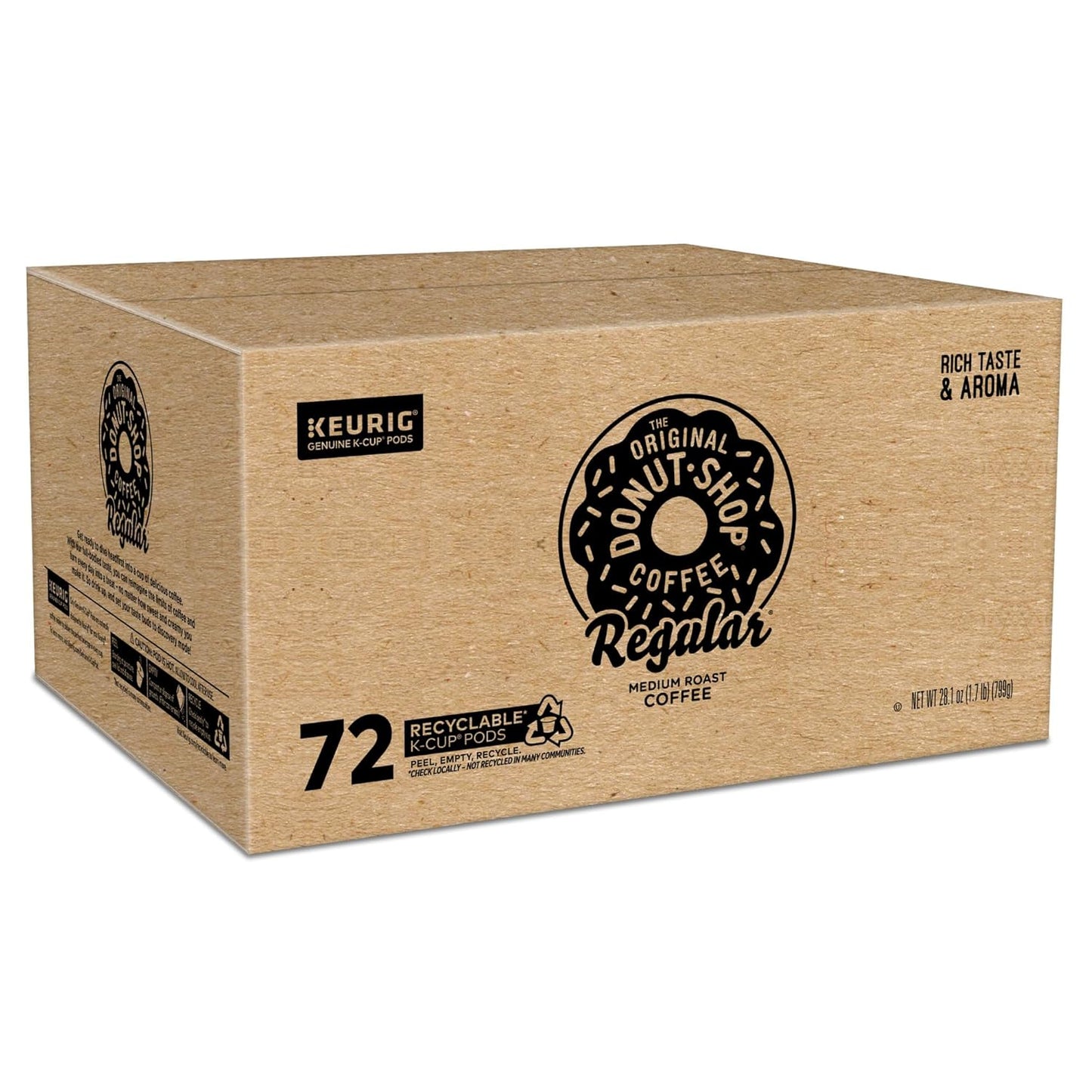 Original Donut Shop K-Cup Pods - Medium Roast Coffee, 72 Count | Single-Serve Convenience