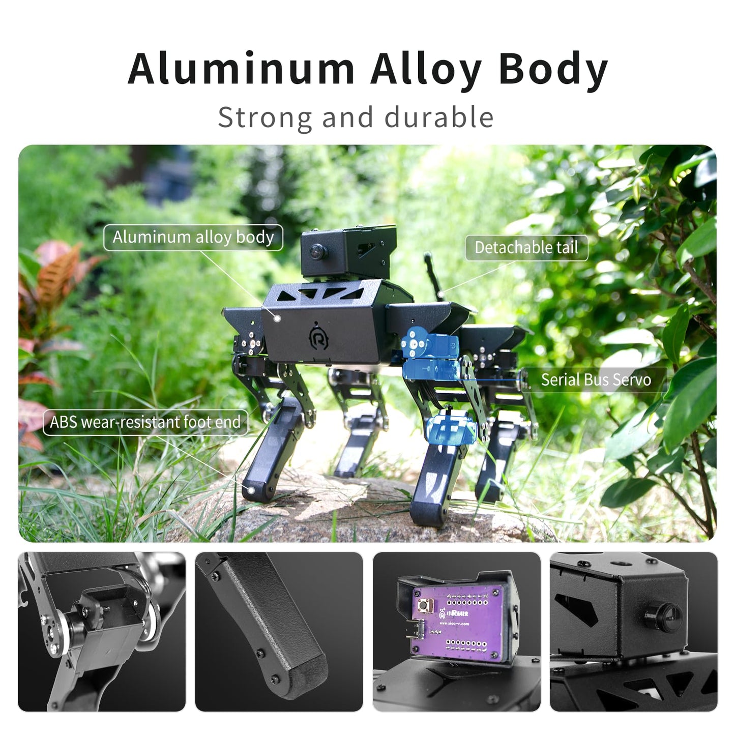 XiaoR Geek Smart Robot Dog Kit, 12 DOF Programmable Bionic Metal Learning Kit, Open Source ESP32 Educational Project for Adults, Wireless App Control(Basic Kit)