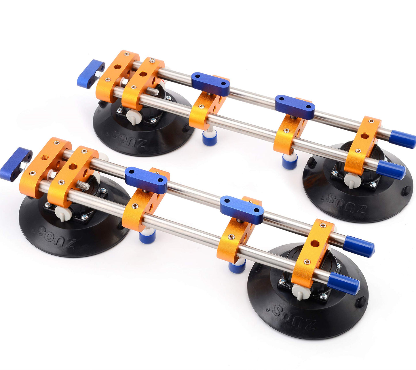 ZUOS A Pairs of Seamless seam Setter with 6" Suction Cups for Seam Joining & Leveling/Professional Countertop, granite， Stone, Marble Slab Installation. (double pole 2 PCS)