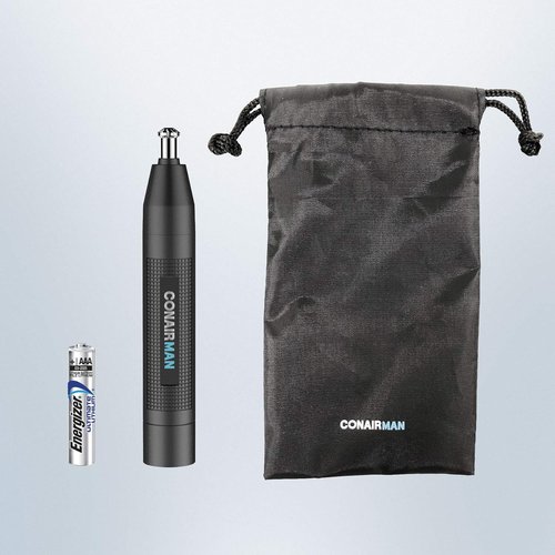 ConairMan Nose Hair Trimmer - Cordless 360 Bevel Blade for Pain-Free Trimming | Includes Drawstring Bag