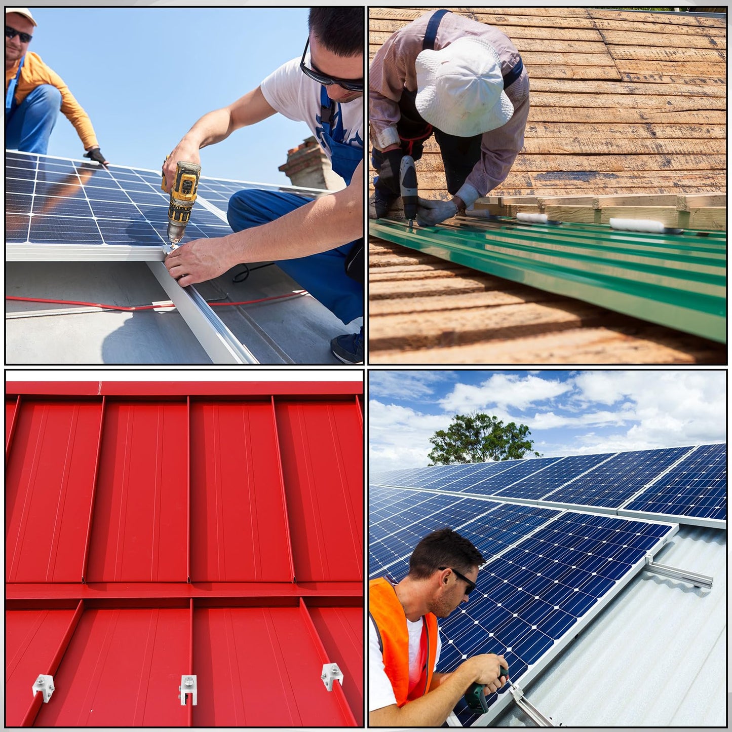 Tandefio 48 Sets Roof Clamp for Standing Metal Roof Standing Seam Bracket Clamp for Heat Cable Snow Guards Solar Panels Module Installation