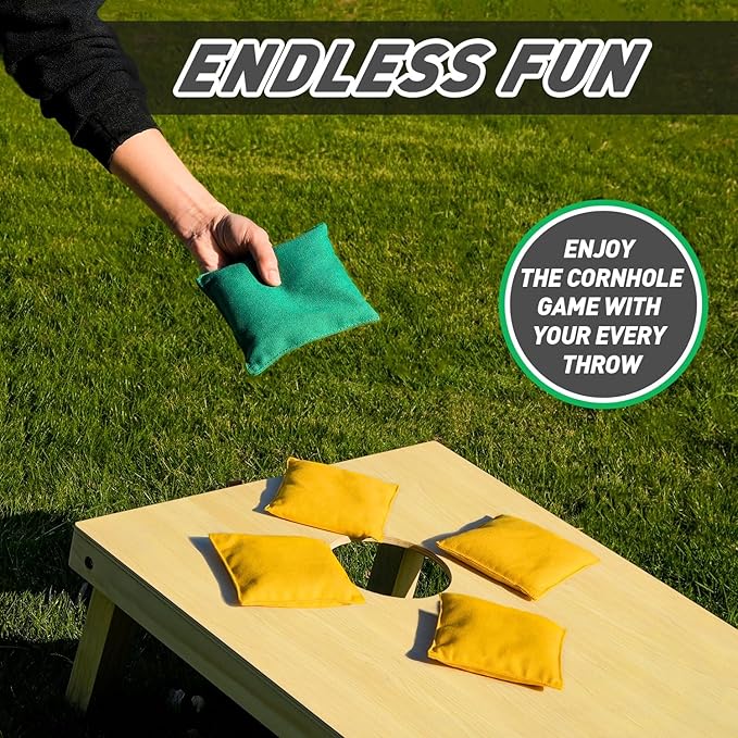 Cornhole Bags Set of 8 Regulation Corn Hole Bean Bags for Cornhole Game, Professional Weather Resistant Corn Hole Bags with Tote Bag