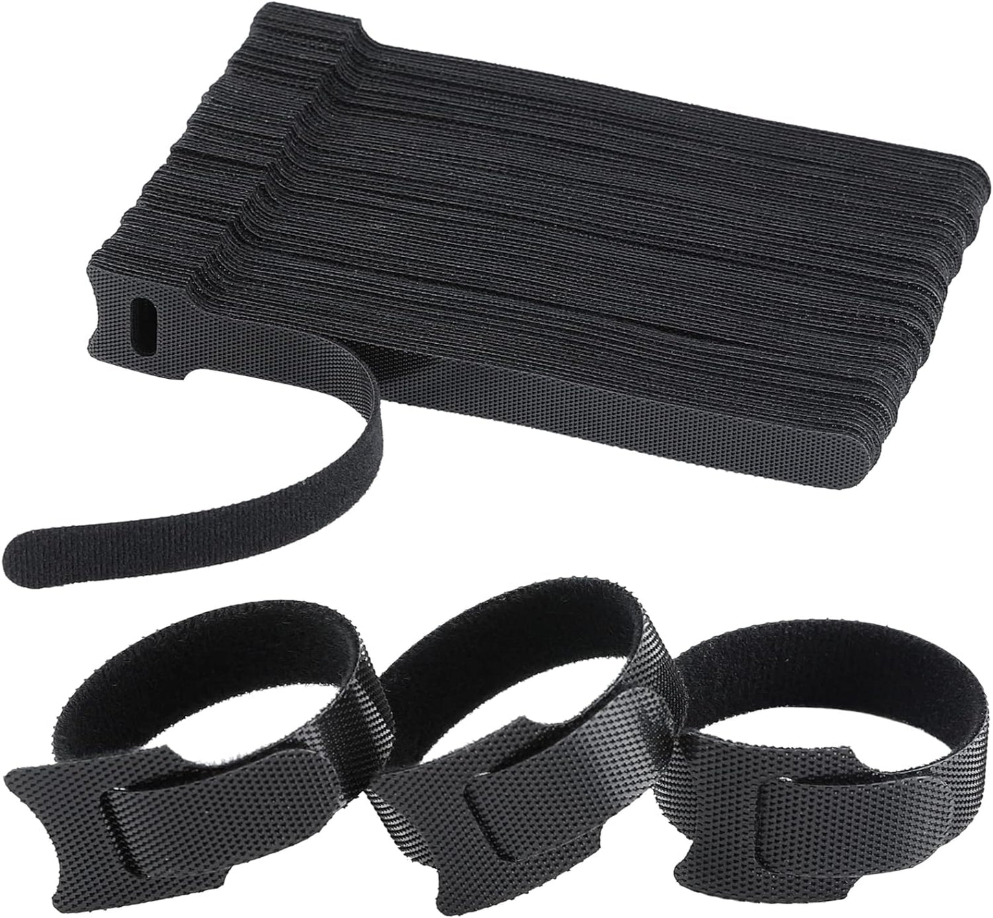120PCS 6 Inch MVYC Reusable Cable Ties Wire Ties Cord Organizer Cable Organizer Adjustable Management Black