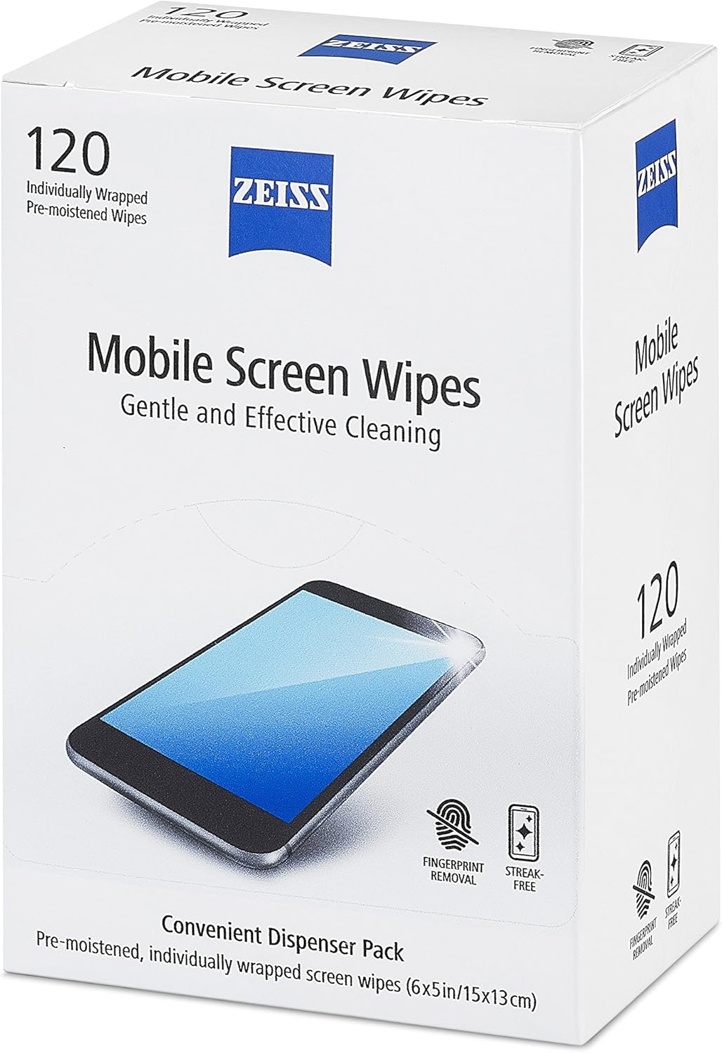 120 Count ZEISS Pre-Moistened Wipes, Screen Cleaner