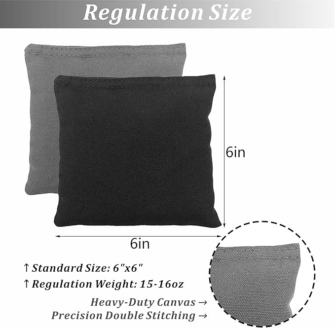 Cornhole Bags Set of 8 Regulation Professional Corn Hole Bean Bags Weather Resistant for Tossing Adults Yard Game