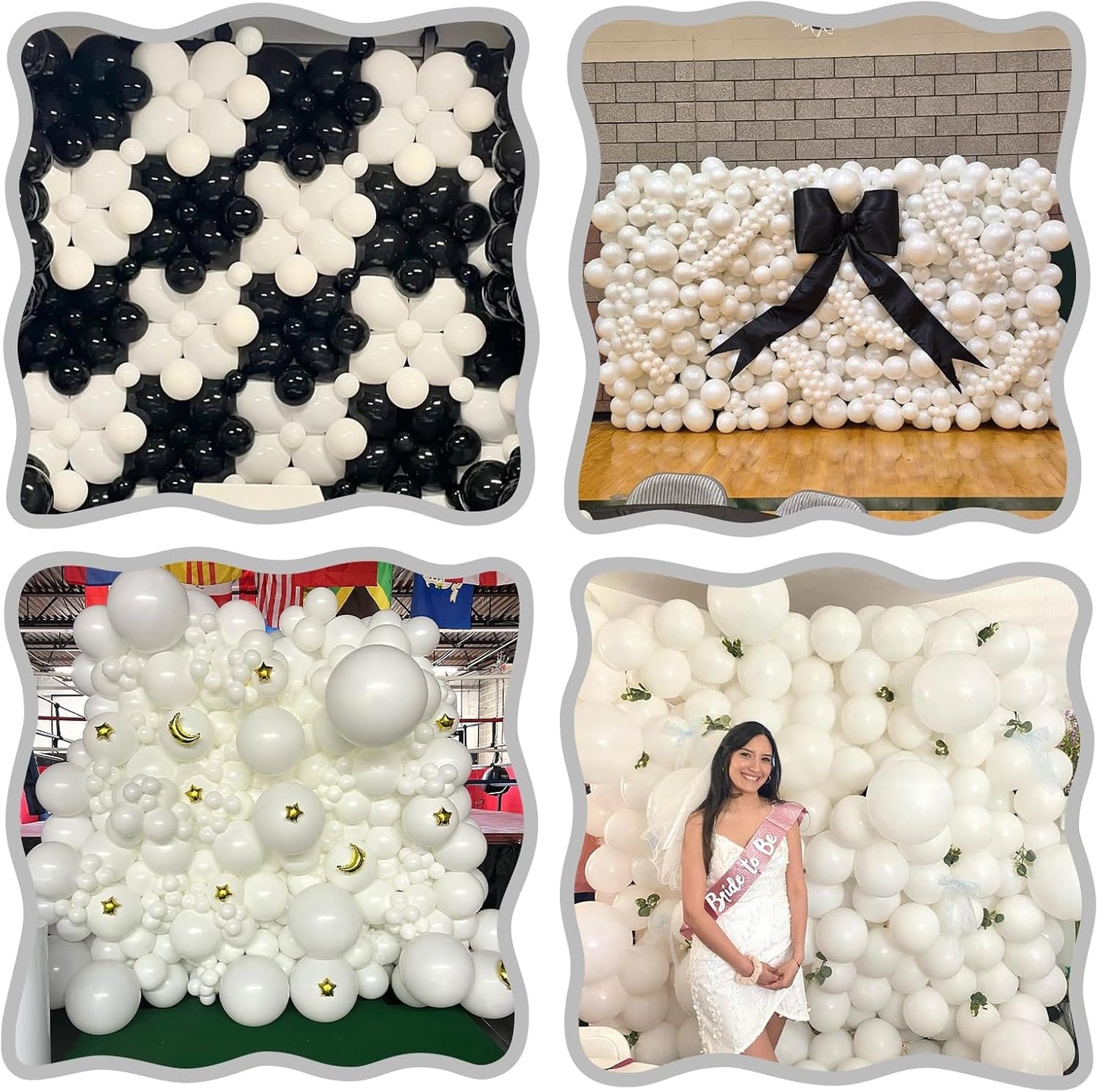 White Link Balloons - 120 Pcs 6-Inch Latex Balloons for Birthday, Baby Shower & Wedding Decor