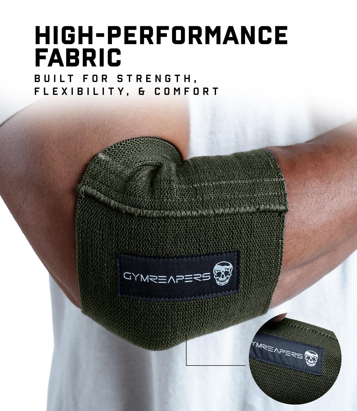 Gymreapers Elbow Compression Cuff for Weightlifting, Powerlifting – Support & Relief for Tendonitis, Stability, Tennis Elbow, Strength Training & Injury Recovery (Green, 13")