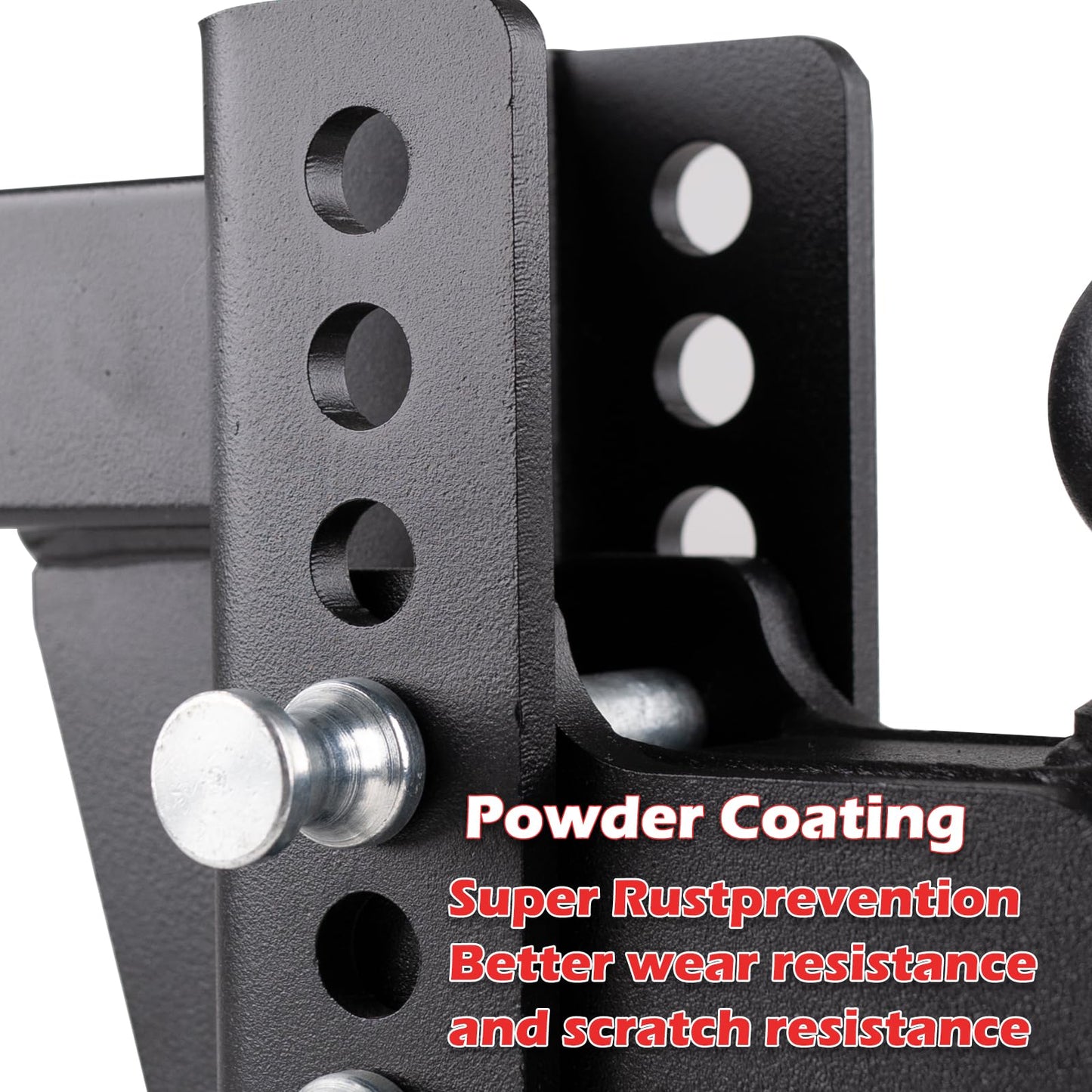Adjustable Drop Hitch for 2 Inch Receiver, Heavy Duty Towing Hitch with 2" & 2-5/16" Dual Balls, 6" Drop/Rise Ball Mount, 20,000 LBS Max Capacity, Anti Corrosion Powder Coated Finish Matte Black