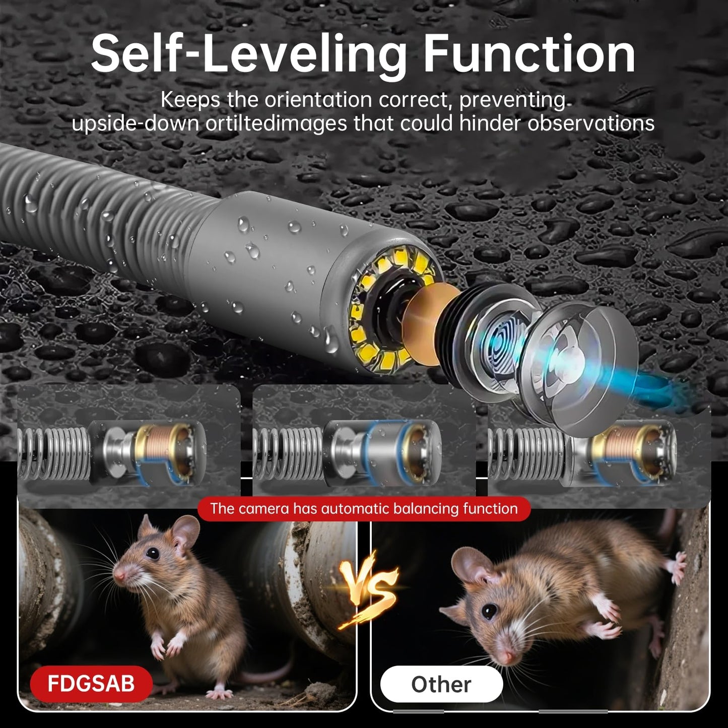 FDGSAB Sewer Camera with 512Hz Locator, 20/30/50m, 7" Pipeline Inspection kit with DVR Function, IP68, 12 Adjustable LEDs, A 32GB Card for Sewer Line, Home, Duct Drain Pipe Plumbing (9618FTR-20)