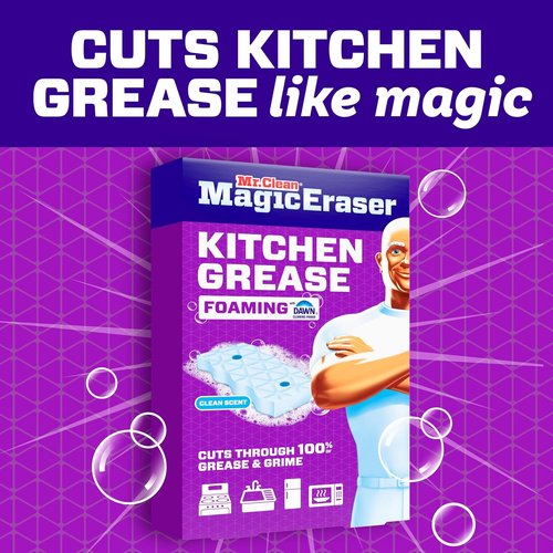 Mr. Clean Magic Eraser - Foaming Sponge with Dawn Cleaning Power for Kitchen Grease | 6 Count