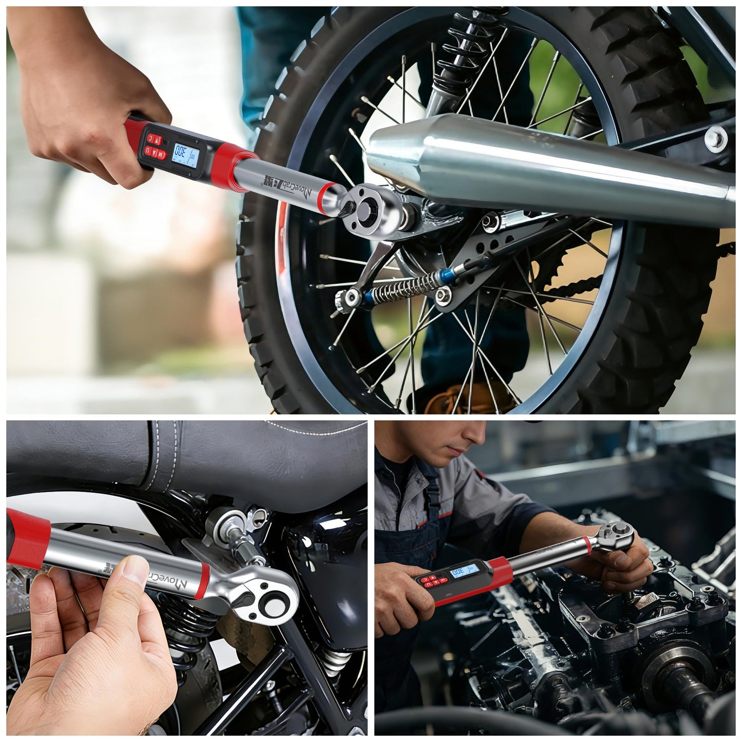 MOVECRAB 3/8" Drive Digital Angle Torque Wrench 2-44 Ft.lb (3-60 N.m), Angle Measurement 0.1° with LED Display & Buzzer, for DIY Auto Car Motorcycle Repair & Engineering