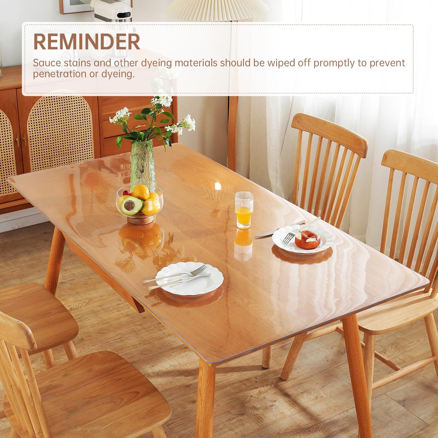 Warmstar Clear Table Protector 2mm Thick, 42 x 80 Inch Clear Table Cover Protector, Plastic Table Cover, Clear Desk Mat Desk Pad, Desk Protector Mat for Coffee Table, Writing Desk, Dining Room
