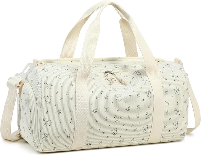 Duffle Bag for Gym Sports Women Girls Workout Travel Bag Weekender with Shoe Compartment and Wet Pocket