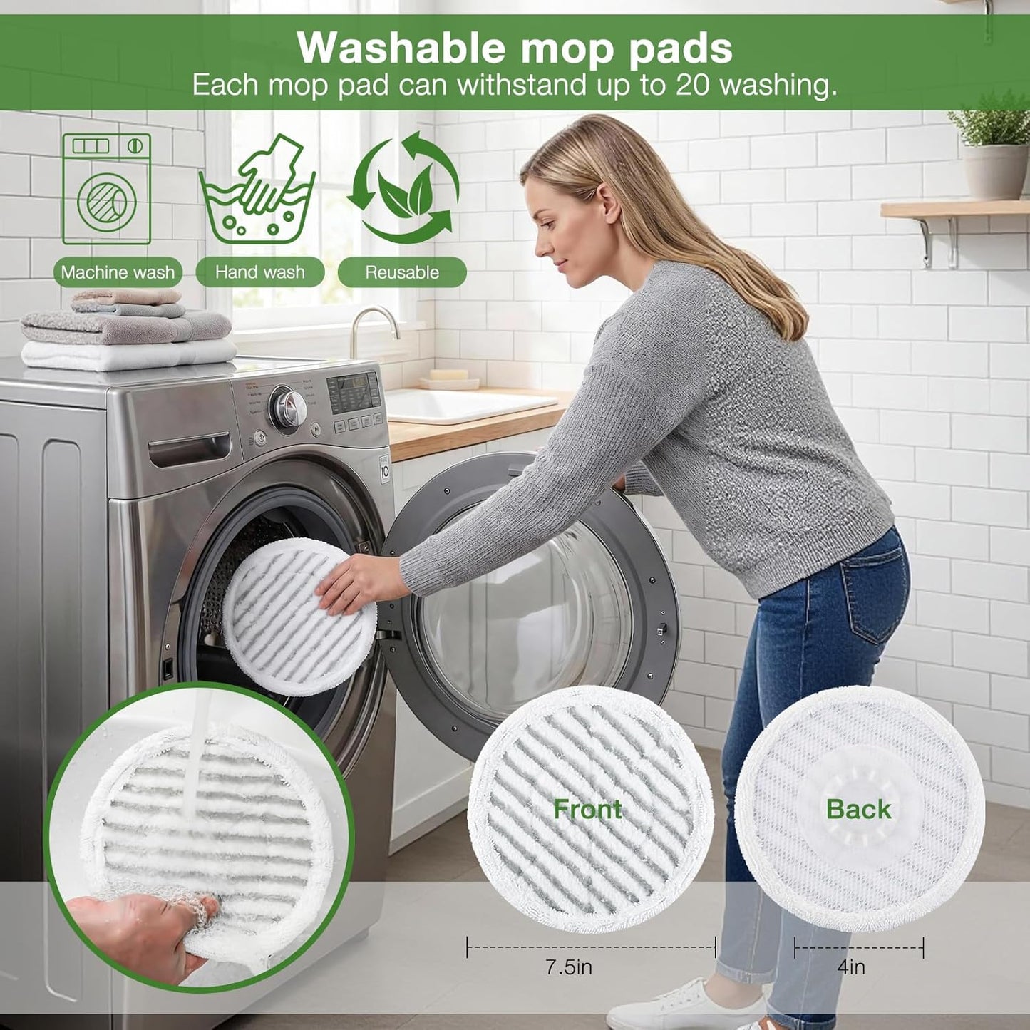Shark 10 Pack Steam Mop Replacement Pads - Reusable Cleaning Pads for All Floor Types