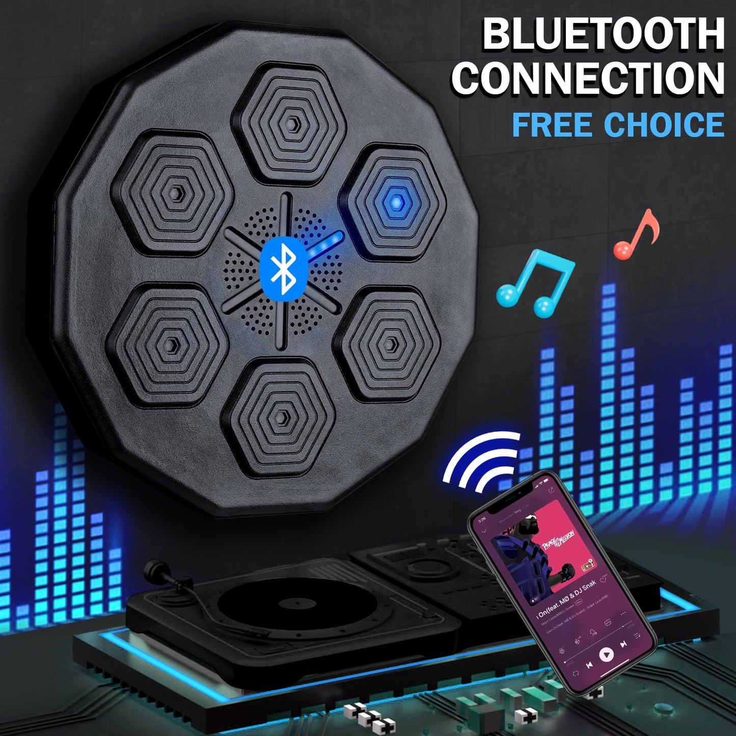 Beyn 2026 New Music Boxing Machine, Upgraded 2.0 Smart Bluetooth Music Boxing Parent-Child Games, Wall-Mounted Exercise Equipment for Home Exercise