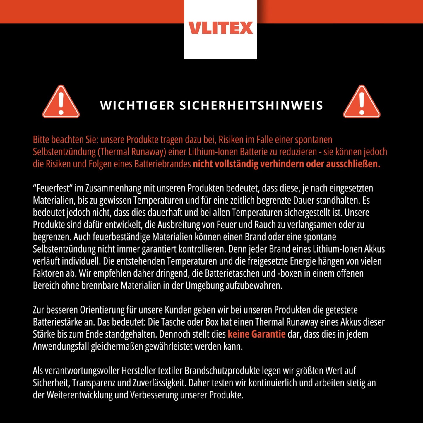 VLITEX Lithium Battery Storage Box L (Large) | Engineered in Germany | Fireproof E-Fiberglass & Silicone Blend | Certified Lipo Safe Bag Container