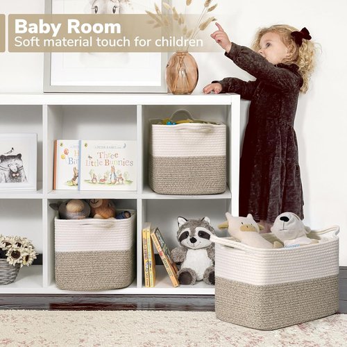Goodpick Woven Storage Baskets - Versatile Organizing Solution for Home Decor | 13" x 10" x 9", Brown