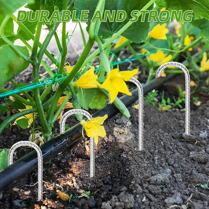 Rebar Stakes 12inx6mm Galvanized J Hook 12pcs – Heavy Duty Ground Tent Stakes for Fence,Bounce House,Outdoor Plants,Artificial Turf,Dog Coop,Metal Stakes for Christmas Decorations