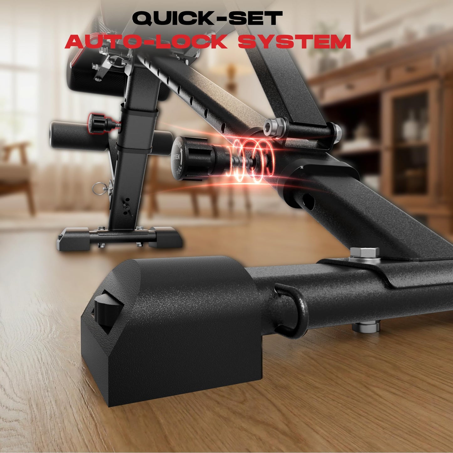 Roygym Adjustable Weight Bench, 880LB Foldable Workout Bench with Extended Headrest for Full Body Strength Training Bench Press, Incline Decline Bench with Folding