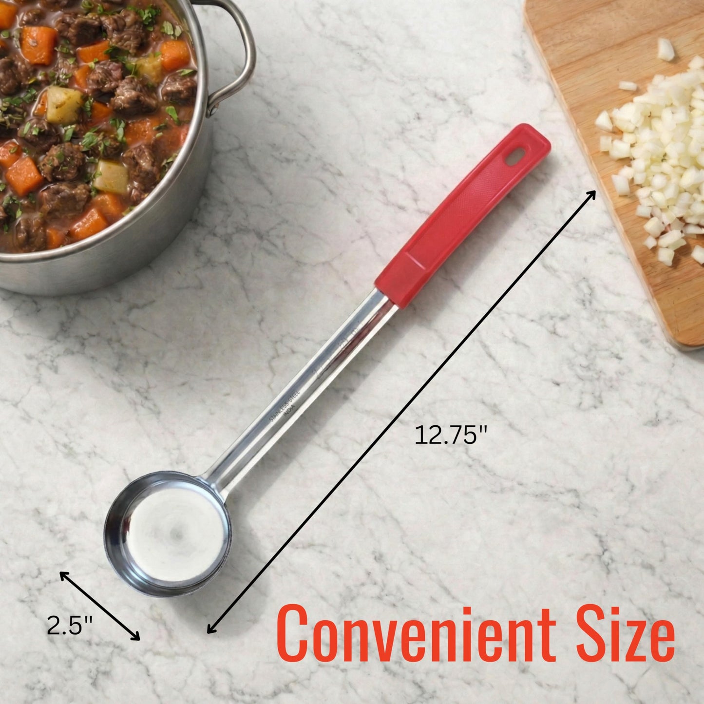 Habanerofire 2 Ounce Solid Stainless Steel Portion Control Ladle Spoon for Measuring and Serving; Commercial Grade Serving Scoops [Pack of 2]