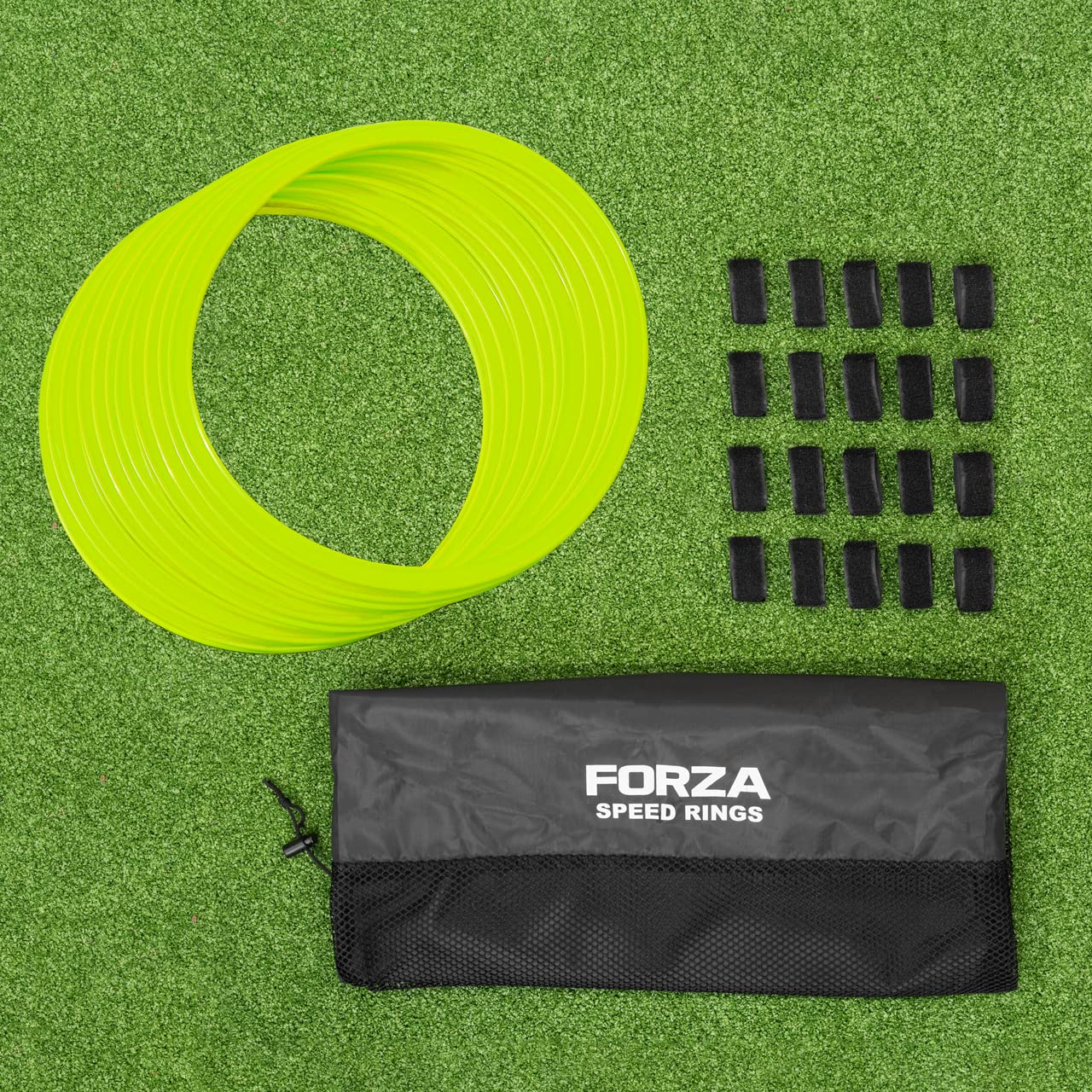 FORZA Agility Rings [Pack of 12] | Soccer Training Equipment | Multi-Sport Agility Ring Set | Speed Ladder Agility Hurdles | Football Training Equipment (Yellow)