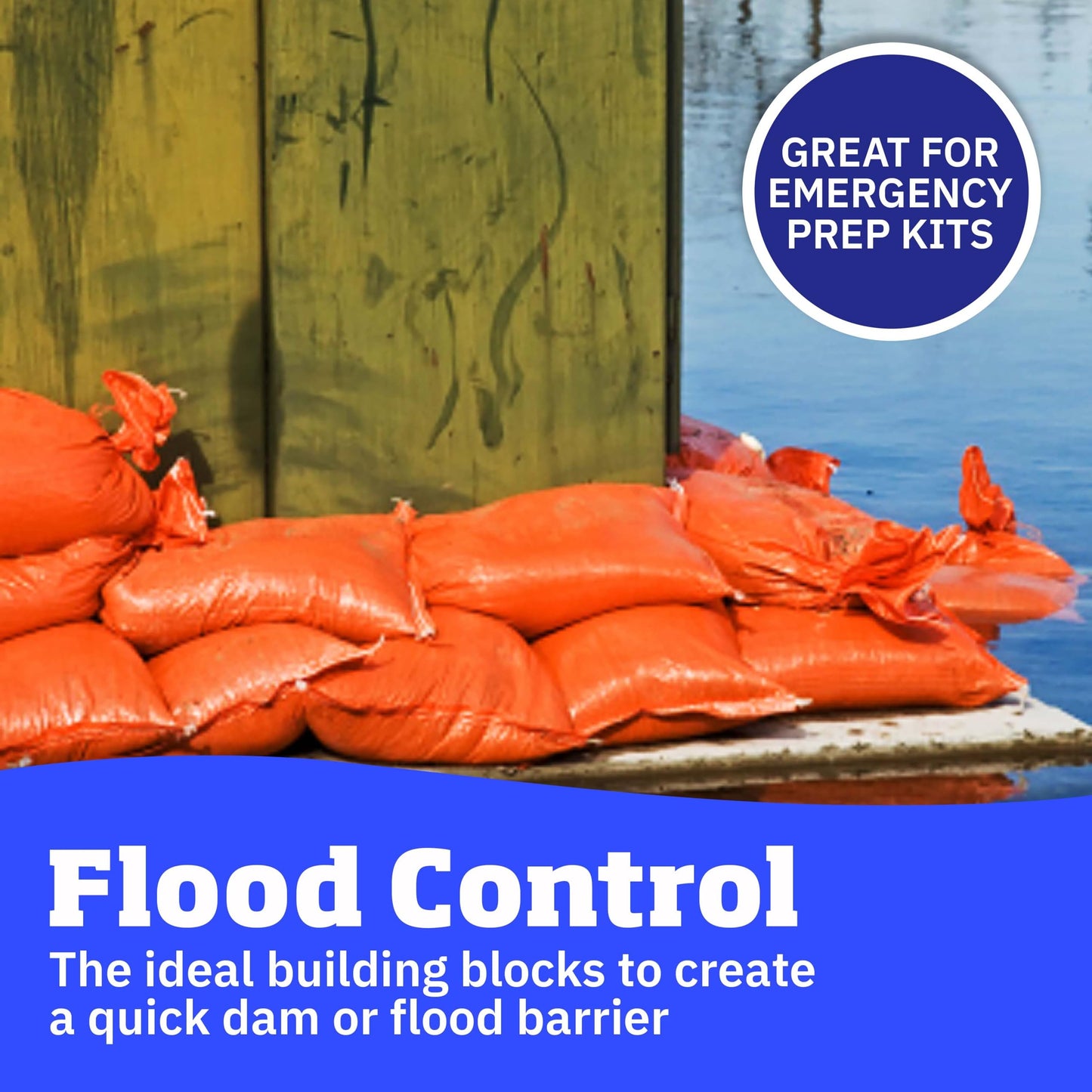 DURASACK Heavy Duty Sand Bags with Tie Strings Empty Woven Polypropylene Sand-bags for Flood Control with 1600 Hours of UV Protection, 50 lbs Capacity, 14x26 inches, Orange, Pack of 100
