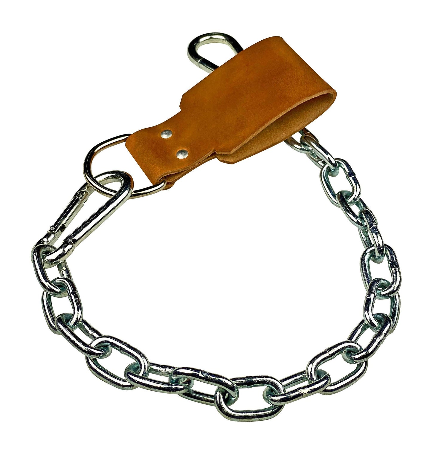 Leather Dip Belt Strap with Chain for Weight Lifting - For Weighted Dips and Pullups - Made in the USA