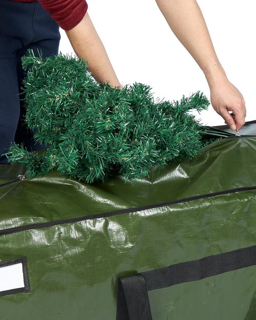 HOMEST Christmas Tree Storage Bag - Fits 4.5-7ft Artificial Trees | Zippered with Reinforced Handles, Green