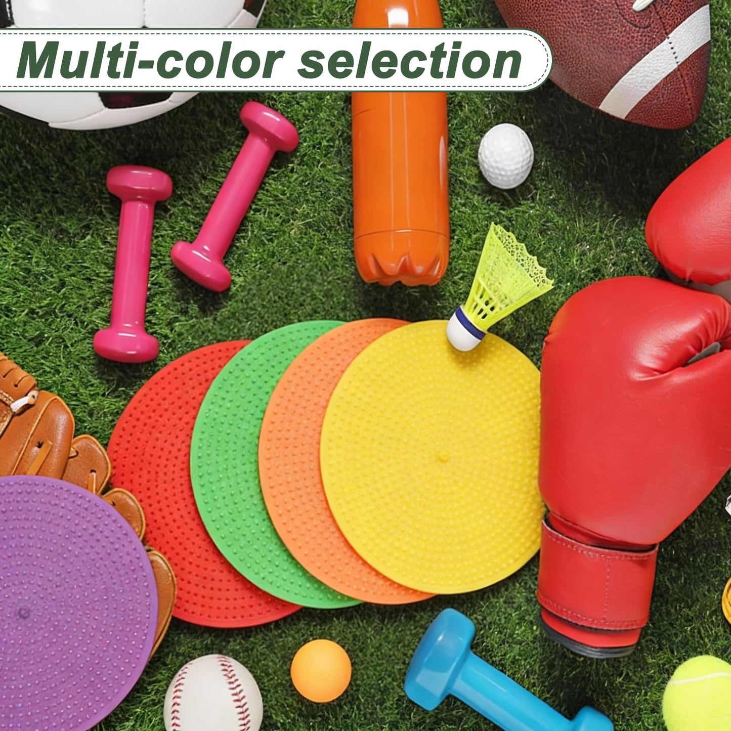 YELARXI Spot Markers for Agility Dot, Non-Slip Poly Spots Floor Dots Flat Field Soccer Training Equipment 9 in & 8 Pcs & Orange -Fitting for (Gym/Sports/Training/PE Games/Dance)