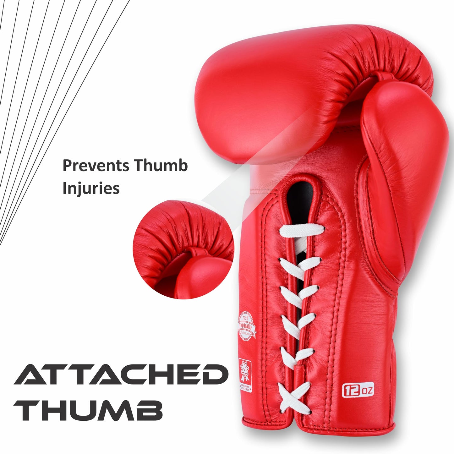 Ring Pro Aura 100 Full Grain Leather Lace Up Boxing Gloves for Men & Women – Professional Training, Sparring, Competition, Muay Thai, Kickboxing & Heavy Bag Gloves