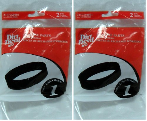 Dirt Devil Style 1 Vacuum Belt (4-Pack), 3157260001, One-Size, Black