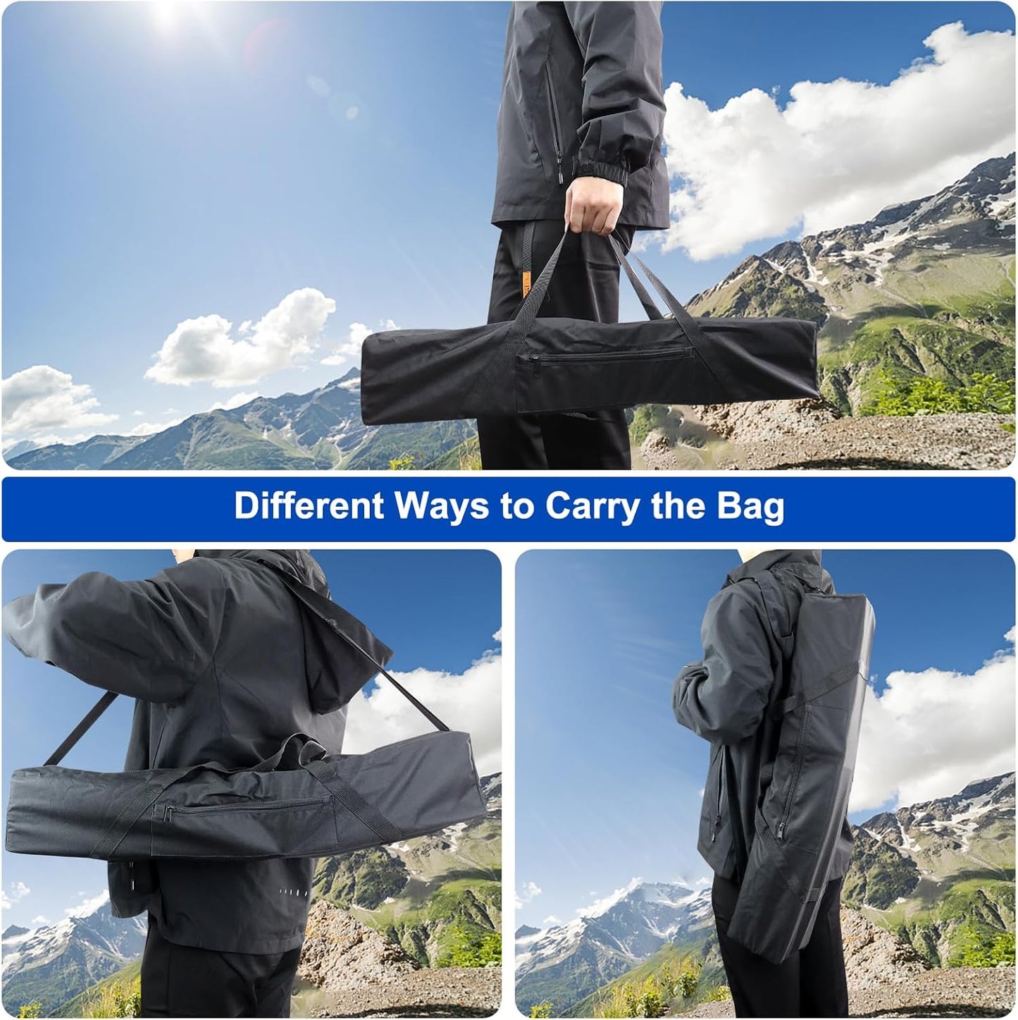 36 Inch 600D Tripod Carrying Case - Oxford Tripod Bag with Shoulder Straps and Dual Handles Full Zippers for Lights