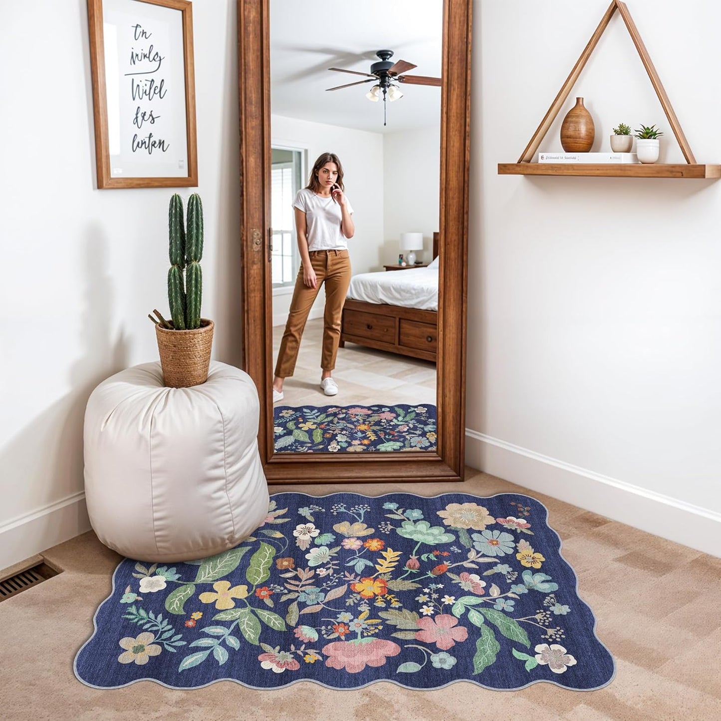 Skiennix Washable Area Rug - Easy-Clean Non-Slip Carpet for Entryway & Bedroom | Stain-Resistant, Durable Low Pile (2x3, Purple)