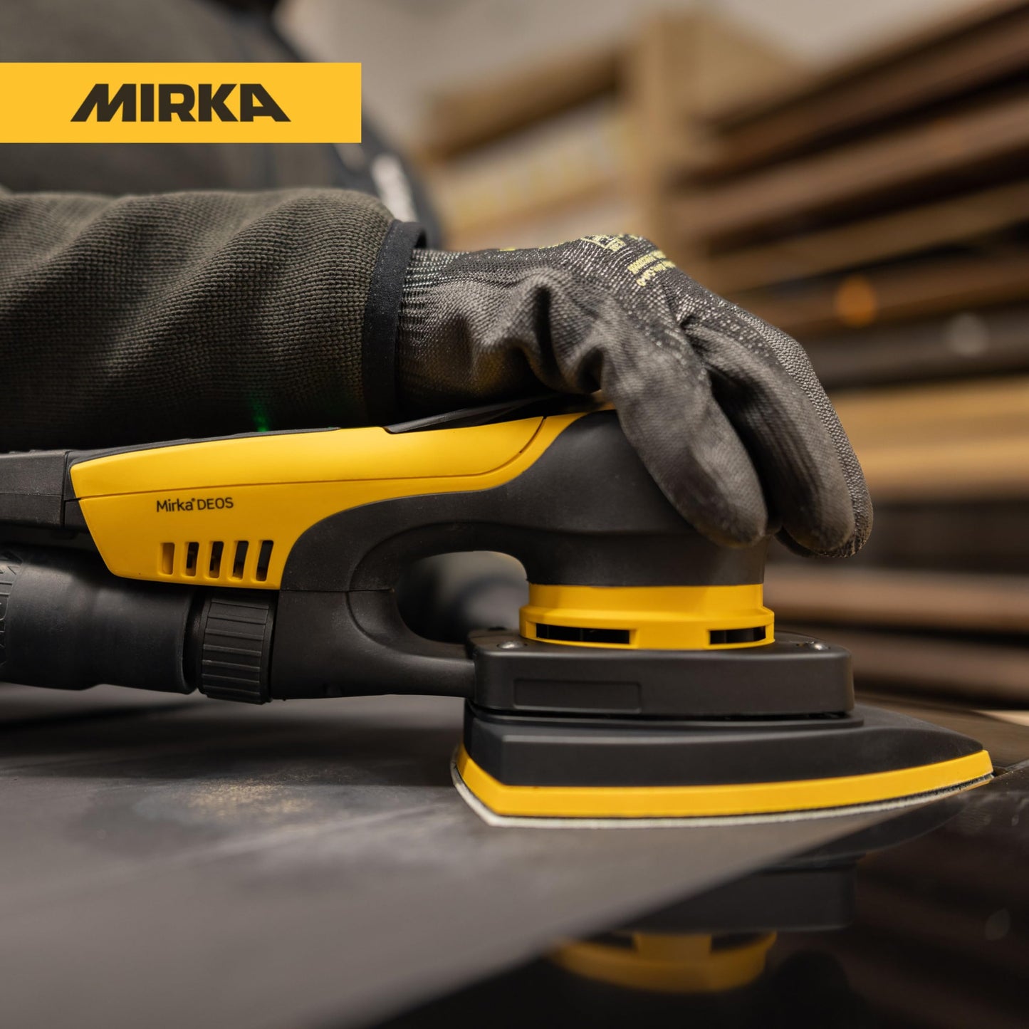 Mirka DEOS II Delta 663X Orbital Sander 4"x6"x6" Triangle Detail Sander, 3mm Orbit, Brushless Motor, Low Vibration, Dust-Free Corner Sander for Woodworking, Drywall, Painting & Furniture