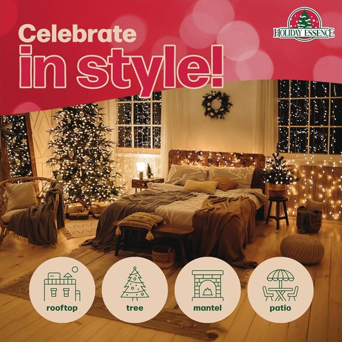 Holiday Essence Clear Warm White Christmas String Lights - 20 Ft, 100 Decorative Lights for Indoor/Outdoor Use