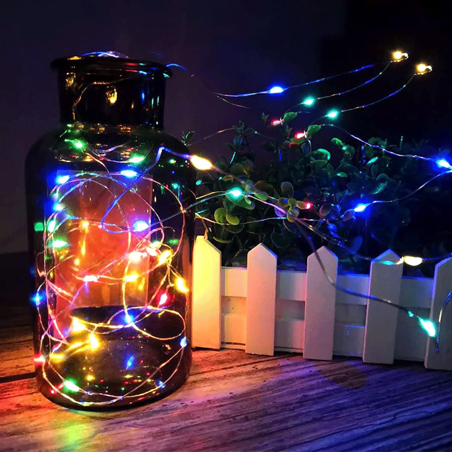 ZPH Fairy Lights - 4-Pack Battery Powered Waterproof String Lights | 3.3ft Silver Wire with 10 LEDs for Weddings & Crafts