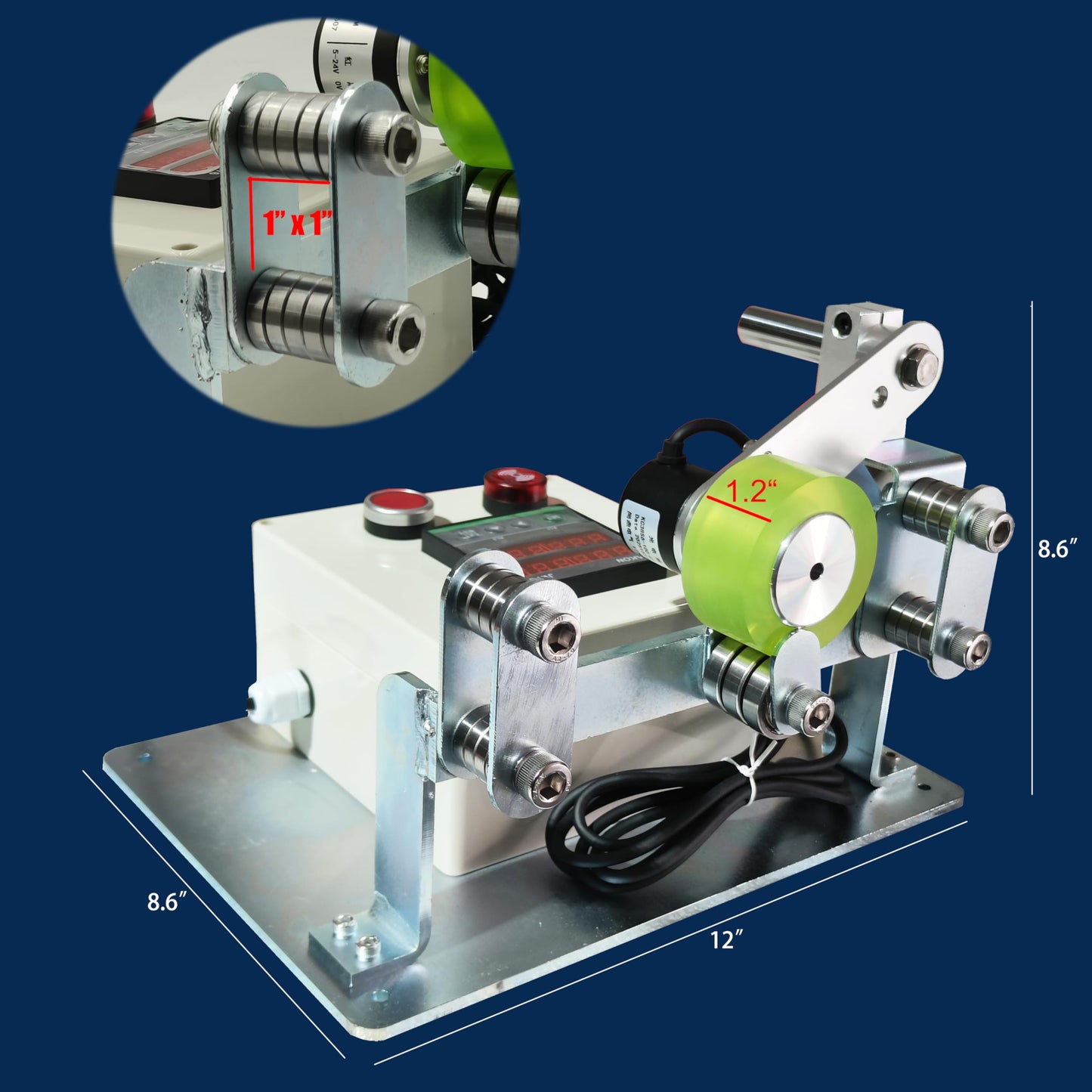 Wire Meter Counter,Length Measuring Meter,Wire Length Counter,Cable Length Counter,1/10" - 1" Capacity,Measures in Feet up to 9999 Feet
