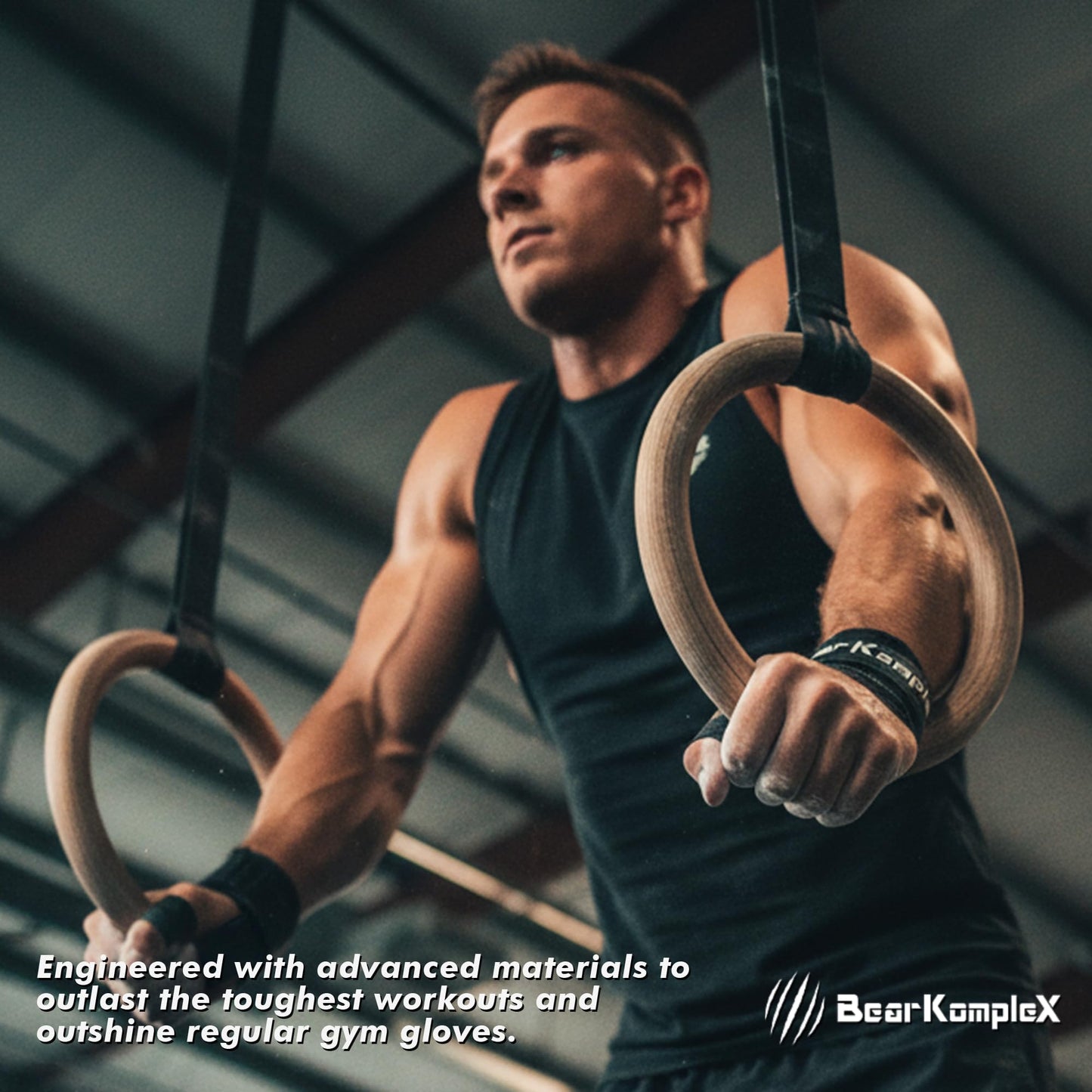 Bear KompleX - Cross Training Hand Grips for Weight Lifting, Gymnastics, and Pull Ups - Lightweight and High Performance Powerlifting Grips for Men and Women - No Hole Design, Black Diamond