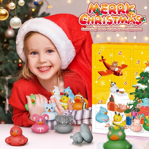 Advent Calendar - Rubber Ducks Bath Toys for Boys & Girls | 24-Day Christmas Countdown Gift