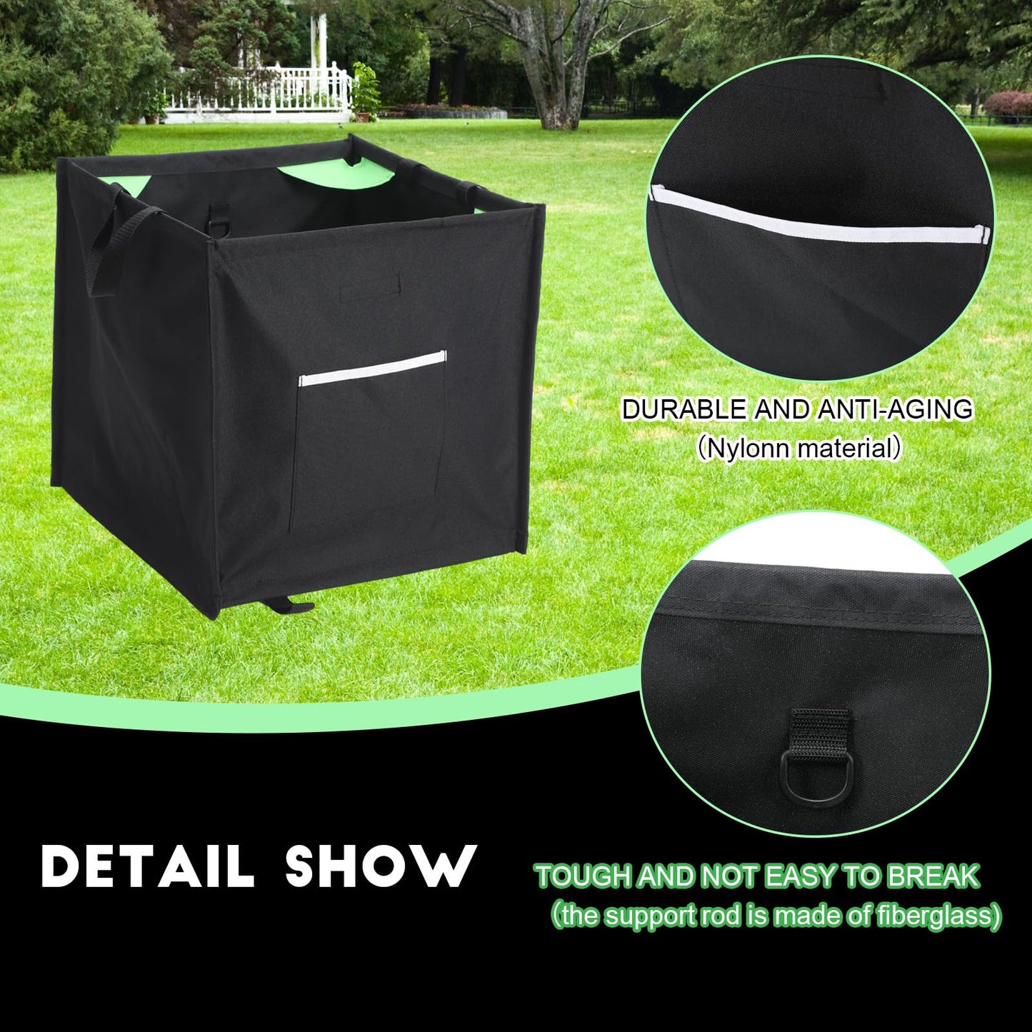 Arrowbash Throw Line Cube Bag - Easy Folding Arborist Throw Line Storage Portable Climbing Rope Organizer Box for Tree Work Outdoor Rope Accessories, Black