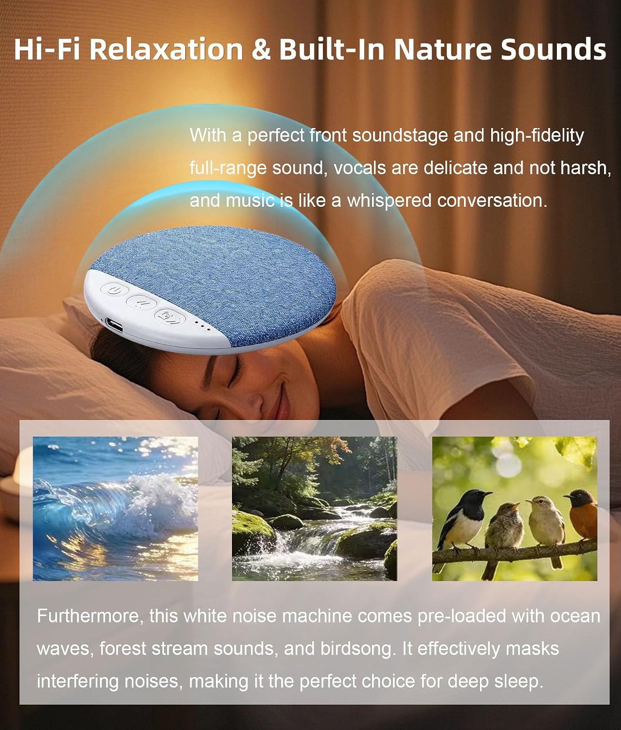 DRUOYIM 2026 SleepersPink,Set New Sleep Pillow Speaker Timer Wireless Sleep Aid with Stereo Portable BT Under Pillow
