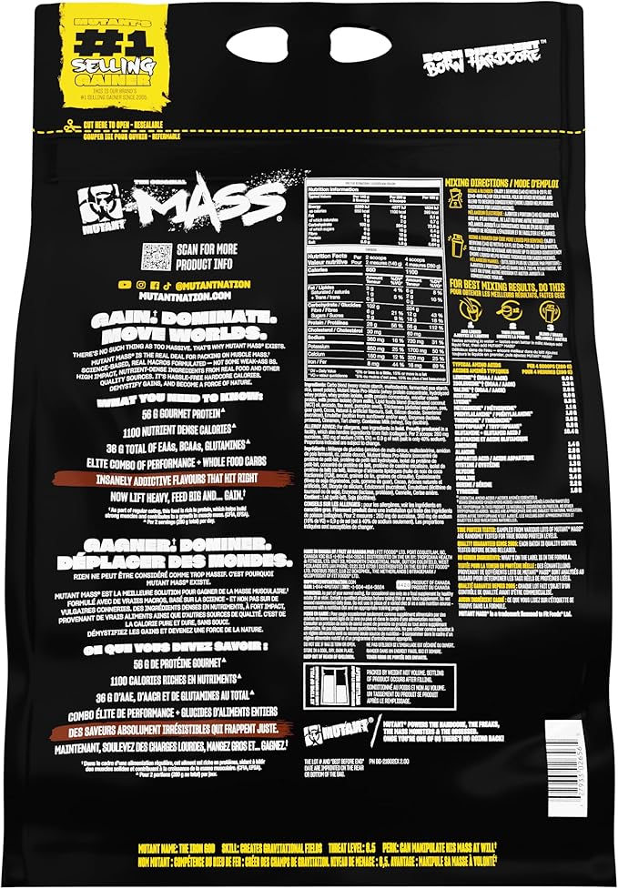 Mutant Mass Weight Gainer Protein Powder - Mass Builder for Bulking and Lean Mass Gainer, The Weight Gainer Men Need to Bulk up ??15 Pound ??Triple Chocolate